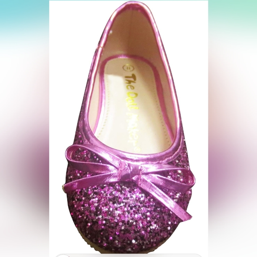 The Doll Maker Fuchsia Glitter Ballet Flat